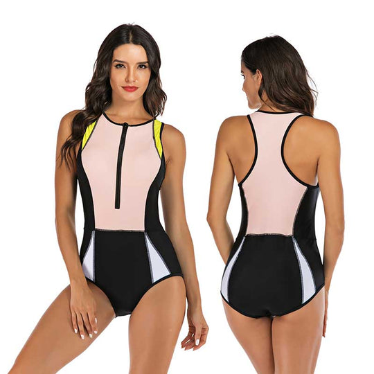 R&B Einteiliger Sport-Badeanzug mit interessantem Design
