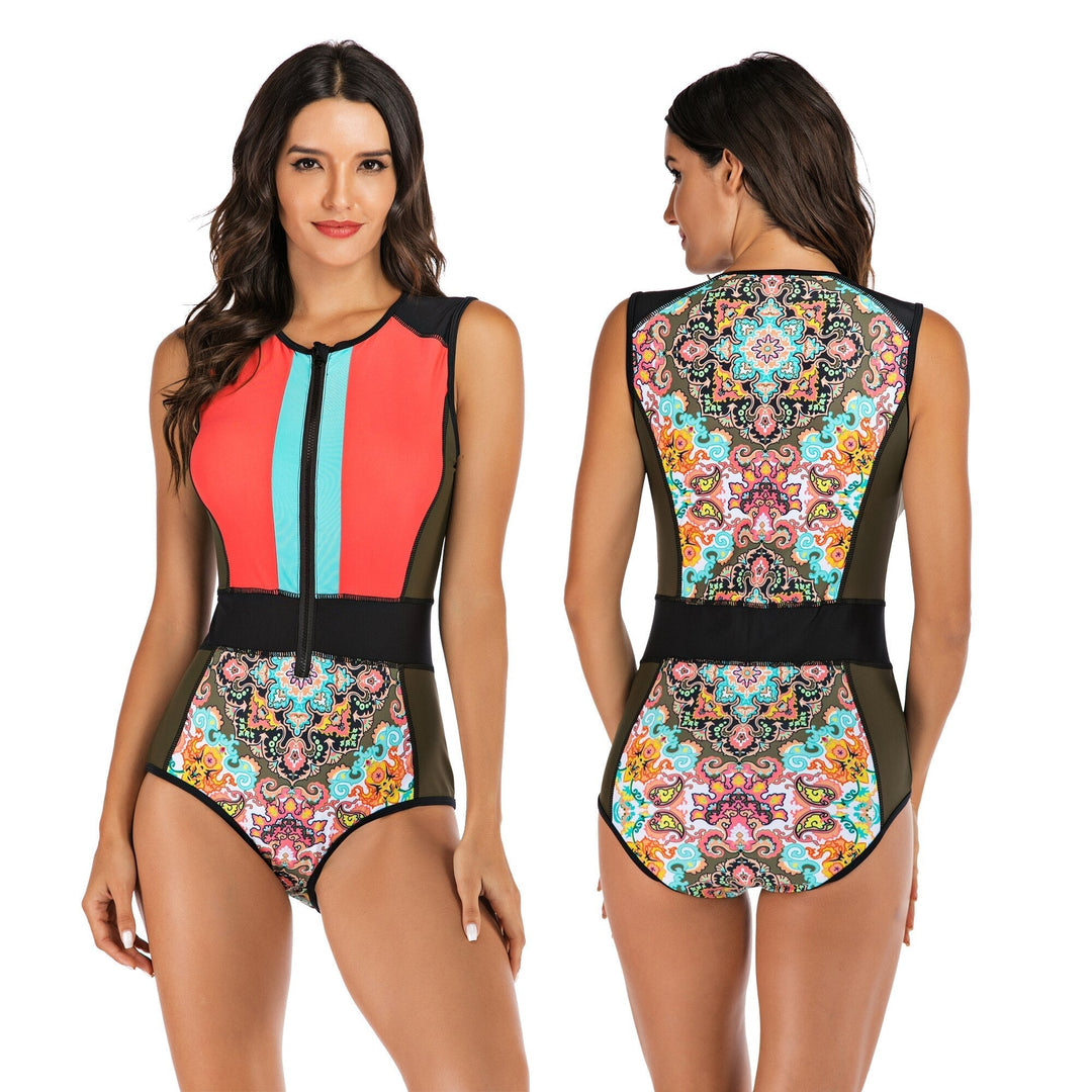 R&B Einteiliger Sport-Badeanzug mit interessantem Design