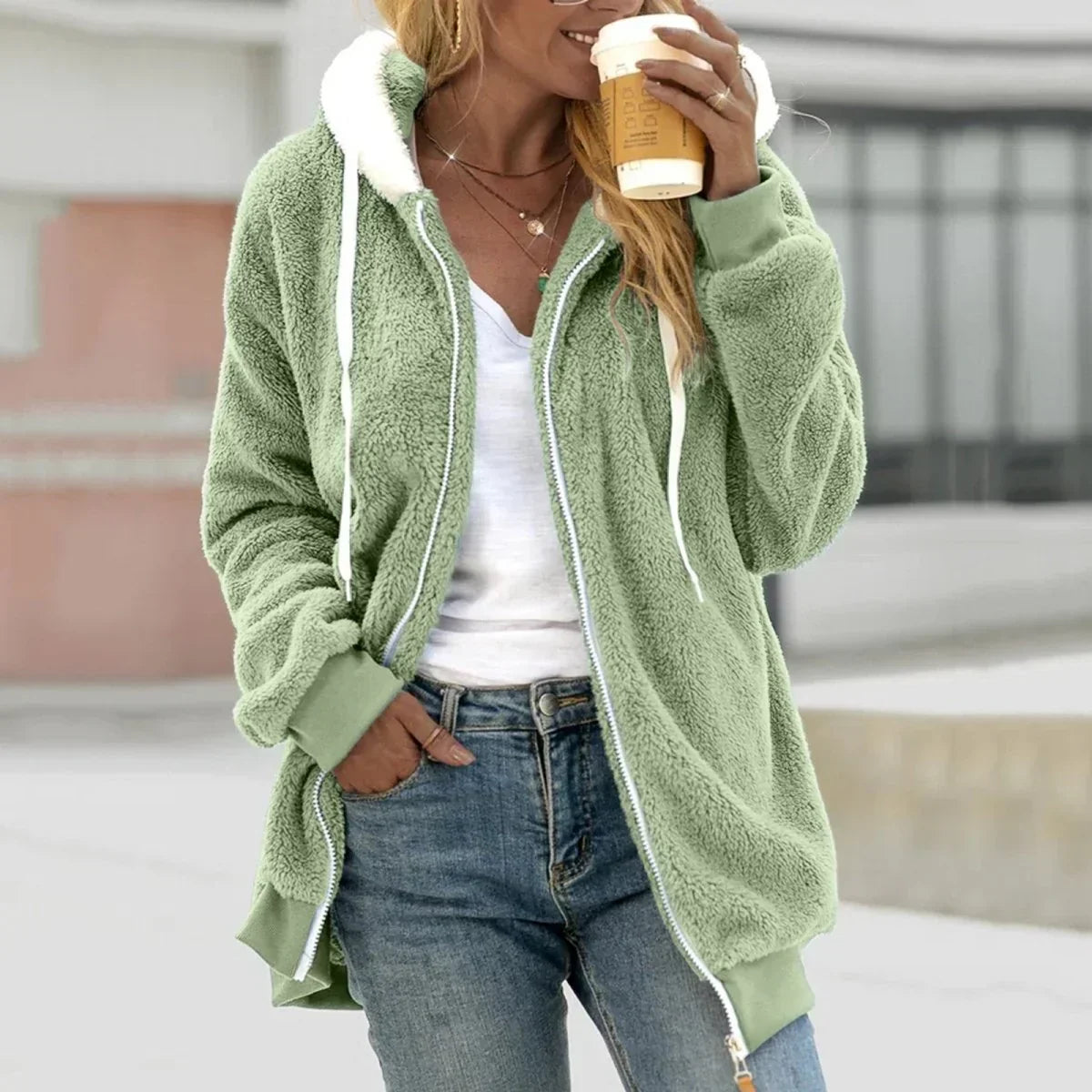 R&B | Extra warmer Teddy-Fleece Zip Hoodie