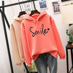 R&B Damen Hoodie mit Smile-Print und Kapuze