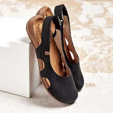 Flache Damensandalen mit Stütze R&B R&B
