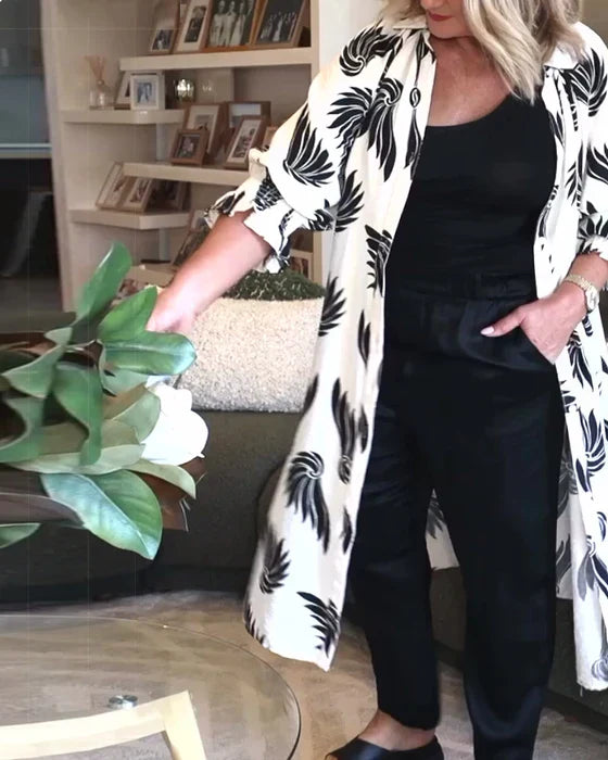 R&B | Jacke mit Revers und Knopf, Bedruckt