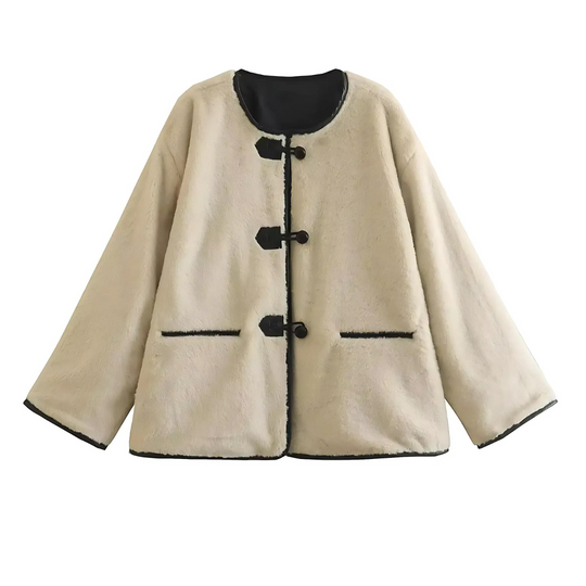 R&B | Leder Damenjacke mit Kunstpelz