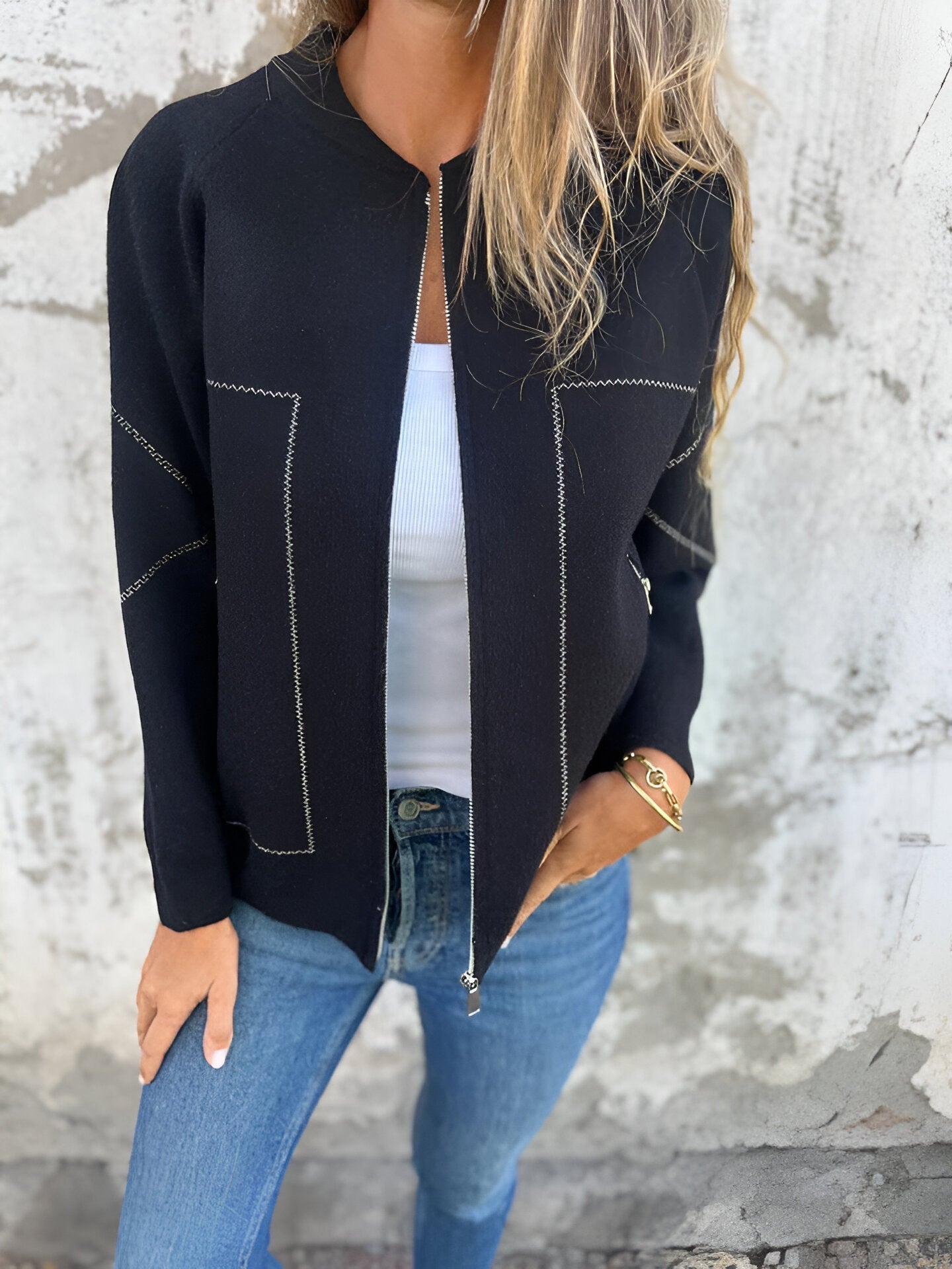 R&B | Casual Langarm Reißverschlussjacke