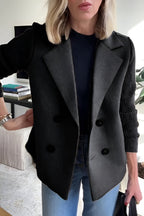 R&B | Damen Blazer aus veganer Wolle mit gestrickten Ärmeln