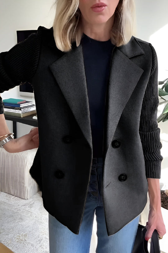 R&B | Damen Blazer aus veganer Wolle mit gestrickten Ärmeln