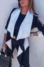R&B | Offene Strickjacke mit Kontrastkante Elegant und Modern Leichter Komfort