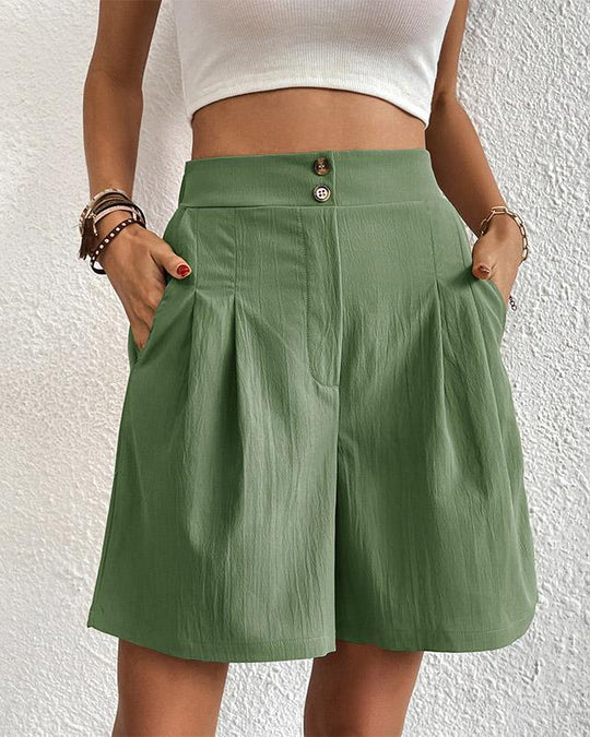 R&B - Hoch taillierte Damen Shorts mit weitem Schnitt
