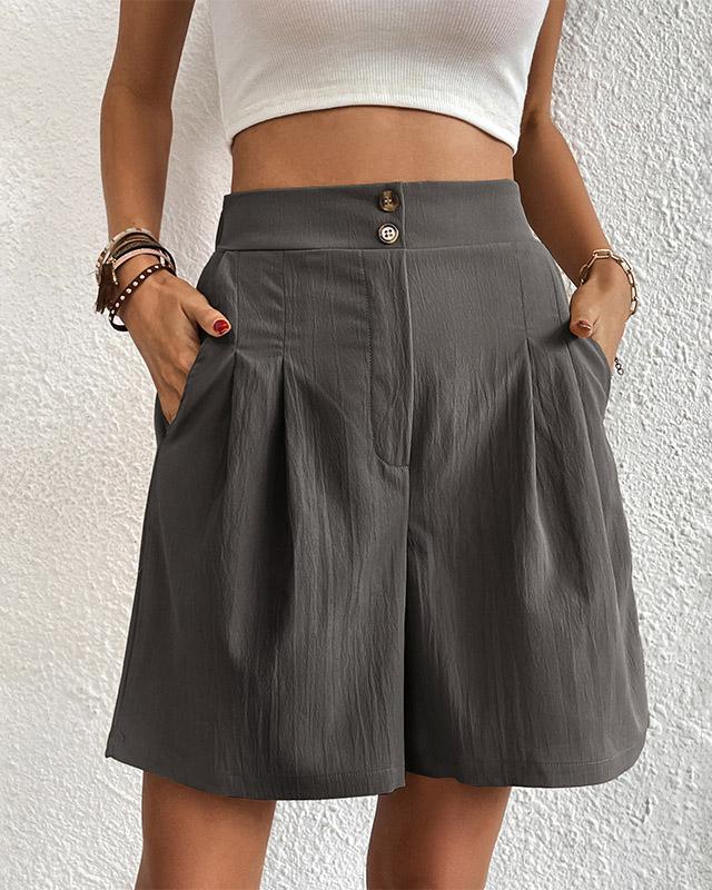 R&B - Hoch taillierte Damen Shorts mit weitem Schnitt