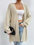 R&B | Kardigan - V-Ausschnitt Lockere Mittellange Gestrickte Jacke, Lässig und Bequem