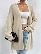 R&B | Kardigan - V-Ausschnitt Lockere Mittellange Gestrickte Jacke, Lässig und Bequem