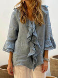 R&B | Women's Ruffles Freizeithemd
