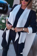 R&B | Offene Strickjacke mit Kontrastkante Elegant und Modern Leichter Komfort