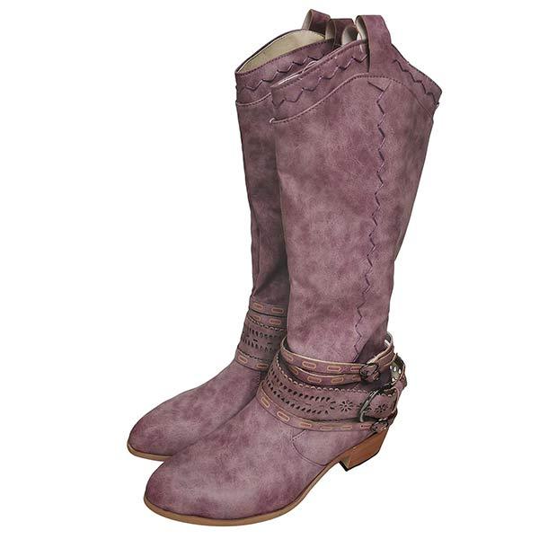 R&B | Cowboystiefel mit Blockabsatz Dekorative Schnalle