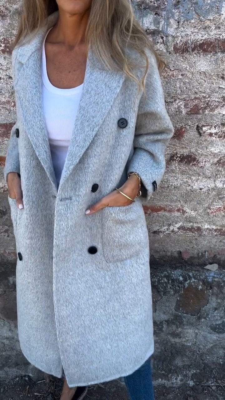 R&B | Lange Jacke mit Doppelknopfverschluss Zeitloses Design Elegante Passform