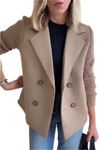 R&B | Damen Blazer aus veganer Wolle mit gestrickten Ärmeln