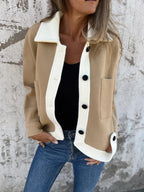 R&B | Kurze Jacke mit Kontrastkanten Moderner Schnitt Zeitloses Design