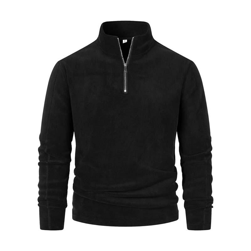R&B | Langärmliger Pullover mit Halblangem Reißverschluss Weicher Fleece Komfort und Stil