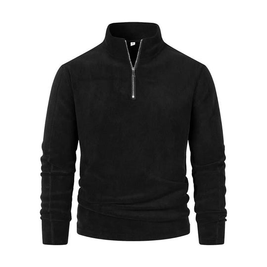 R&B | Langärmliger Pullover mit Halblangem Reißverschluss Weicher Fleece Komfort und Stil