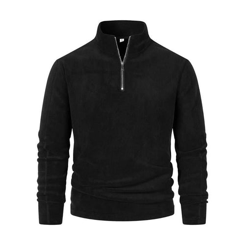 R&B | Langärmliger Pullover mit Halblangem Reißverschluss Weicher Fleece Komfort und Stil