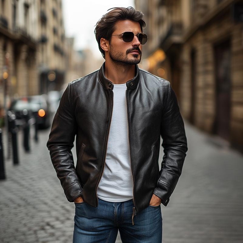 R&B | Jacke - Modernes Slim Fit Design mit Stehkragen, Stilvolle Alltags- und Freizeitjacke
