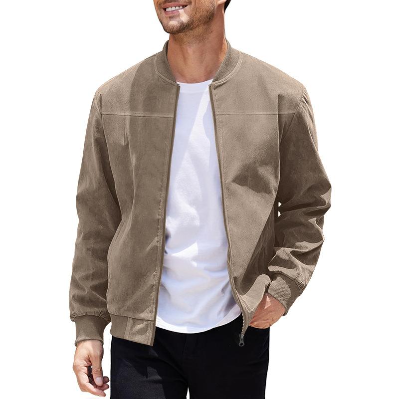R&B | Leichte Übergangsjacke für Männer im Wildleder-Look mit Stehkragen