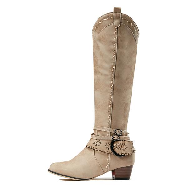 R&B | Cowboystiefel mit Blockabsatz Dekorative Schnalle