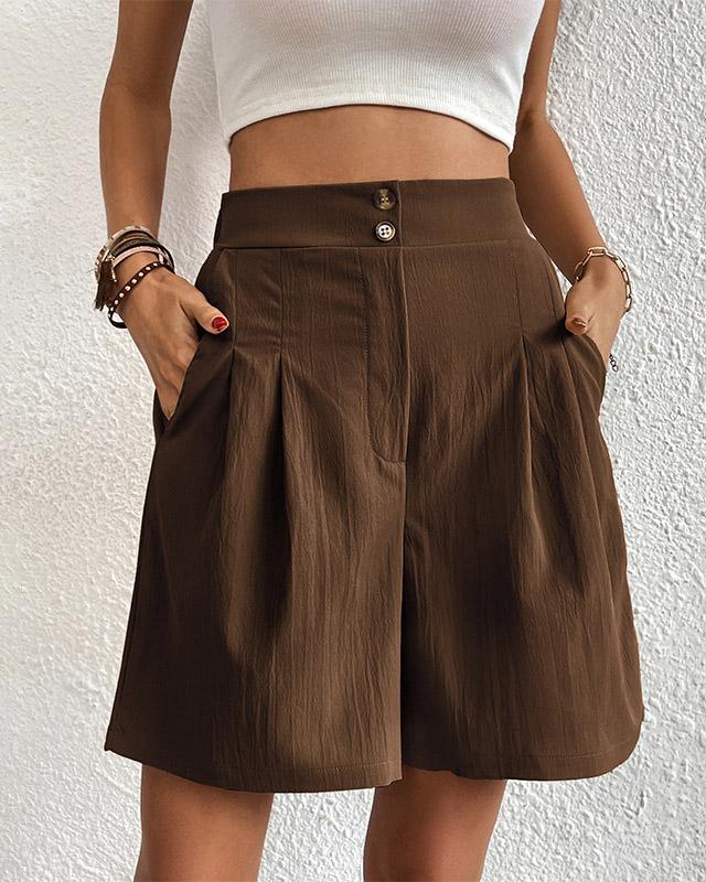 R&B - Hoch taillierte Damen Shorts mit weitem Schnitt