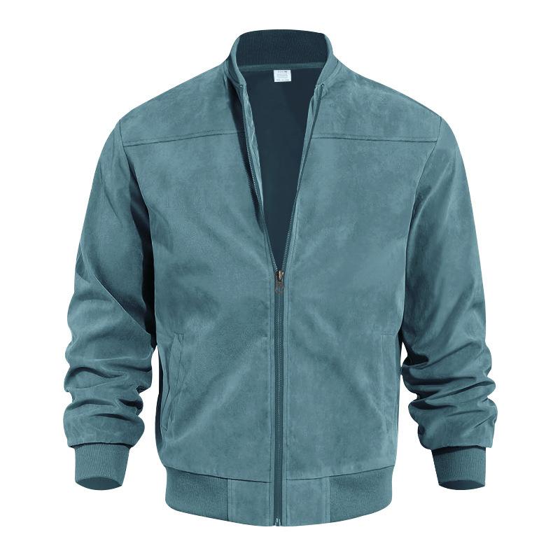 R&B | Leichte Übergangsjacke für Männer im Wildleder-Look mit Stehkragen