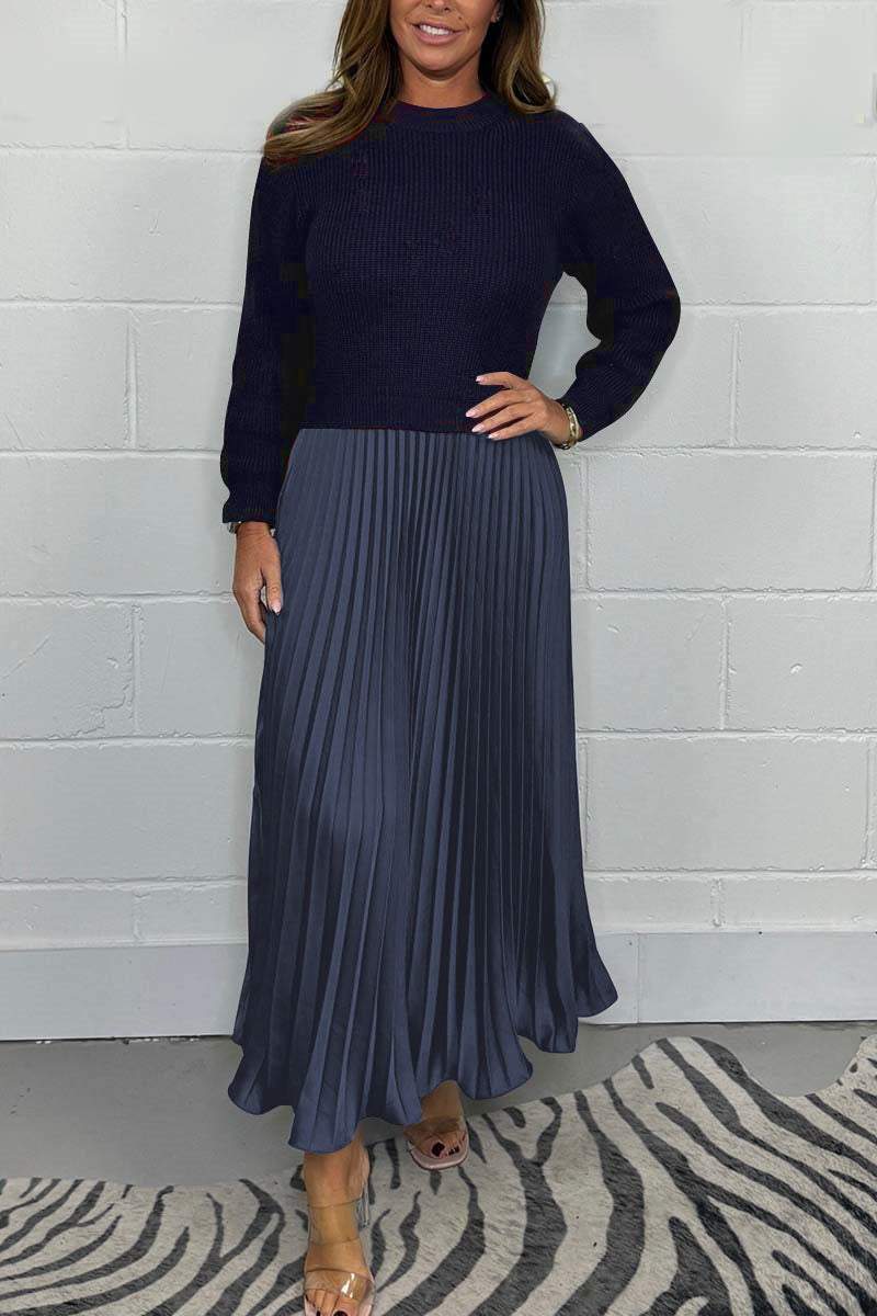 R&B | Langer Pullover Mit Faltenrock