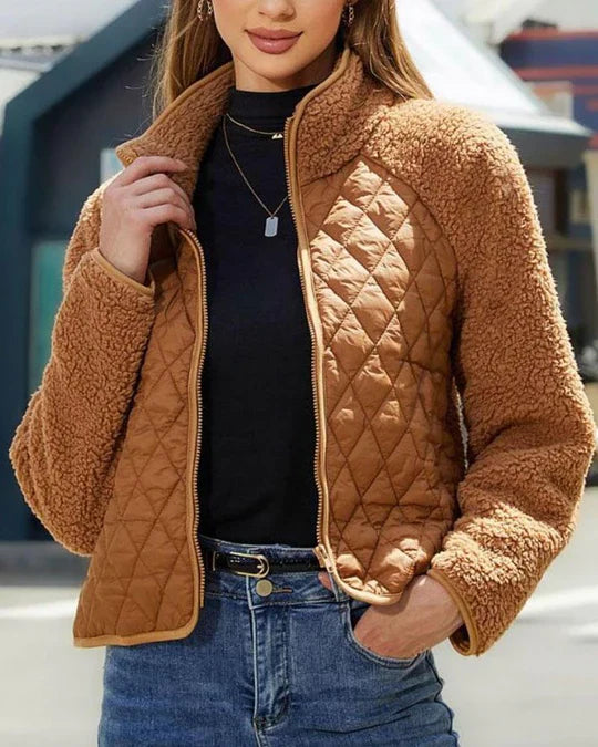 R&B | Kuschelige Plüschjacke mit Reißverschluss