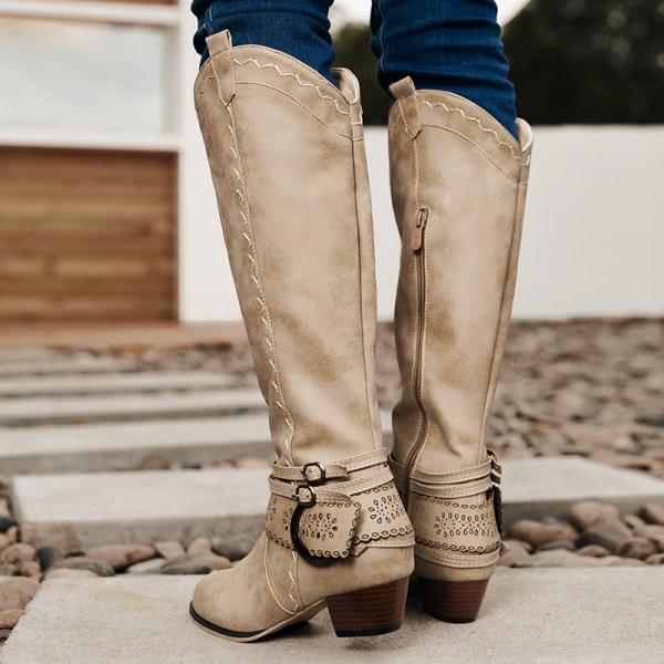 R&B | Cowboystiefel mit Blockabsatz Dekorative Schnalle