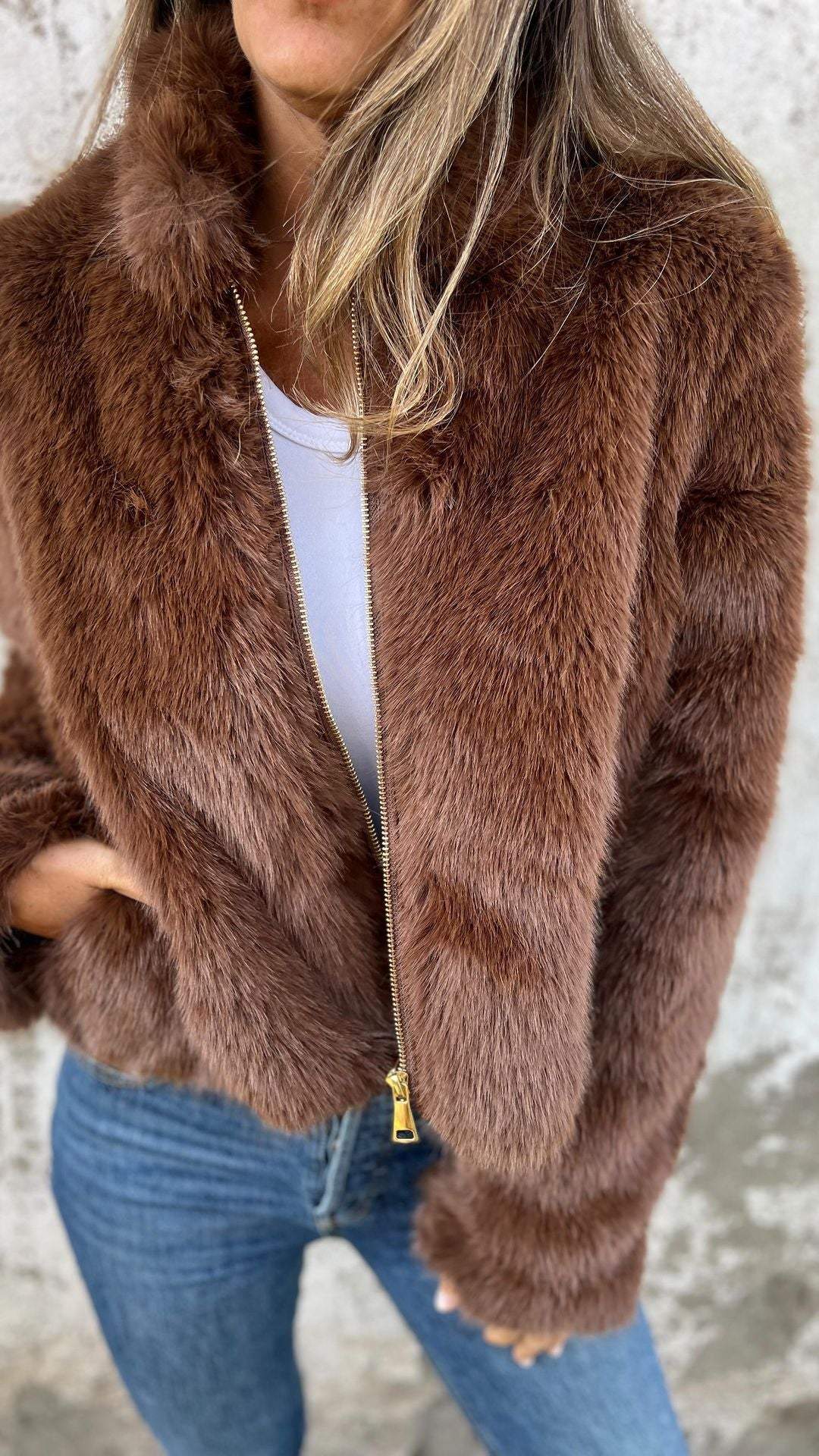 R&B | Wintermantel für Damen Beige Warm und Bequem