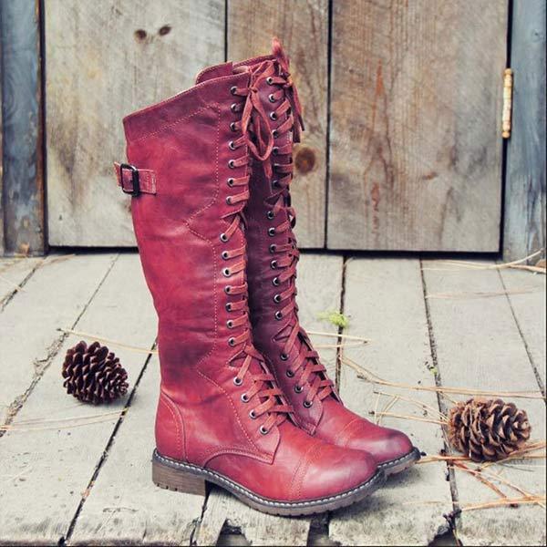 Knöchelhohe Leder-Stiefel für Frauen mit Schnürung und orthopädischem Komfort – Soraya R&B