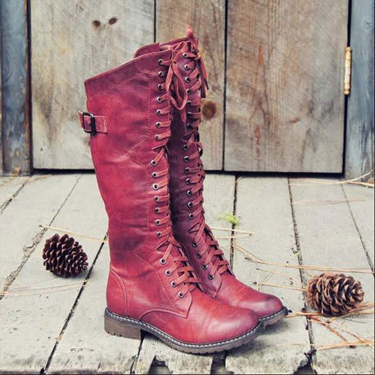 Knöchelhohe Leder-Stiefel für Frauen mit Schnürung und orthopädischem Komfort – Soraya R&B