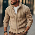 R&B | Herren - Strickjacke mit Stehkragen und Reissverschluss