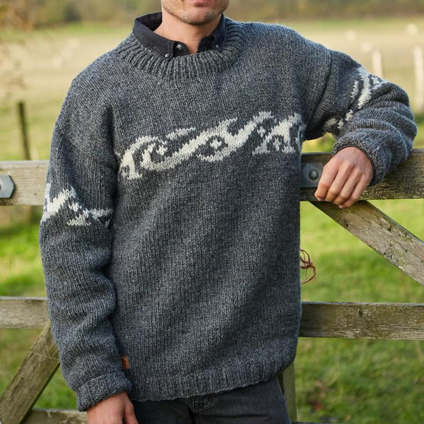 R&B | Rundhals - Strickpullover - Jacquard
