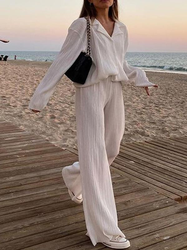 R&B | Lässig Schick Faltenset | Bluse+Hose