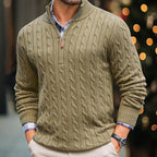 R&B | Kabelstrickpullover mit Reißverschluss Weich und Warm Klassischer Look
