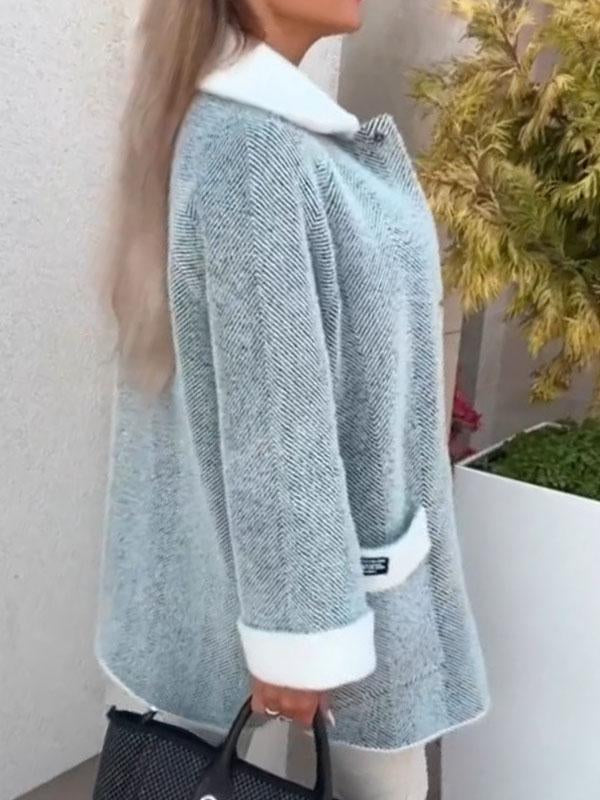 R&B | Gemusterte Jacke mit Kontrastdetails Moderner Schnitt Eleganter Look