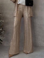 Damen Glitzerndes Blazeranzug mit weitem Bein und schimmernden Pailletten R&B