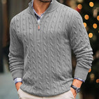 R&B | Kabelstrickpullover mit Reißverschluss Weich und Warm Klassischer Look