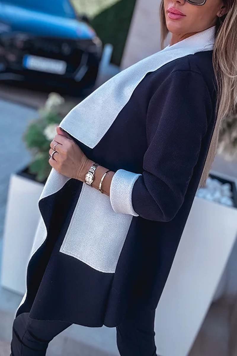 R&B | Offene Strickjacke mit Kontrastkante Elegant und Modern Leichter Komfort