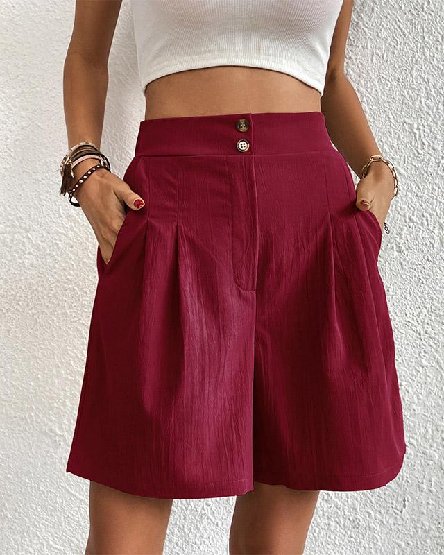 R&B - Hoch taillierte Damen Shorts mit weitem Schnitt