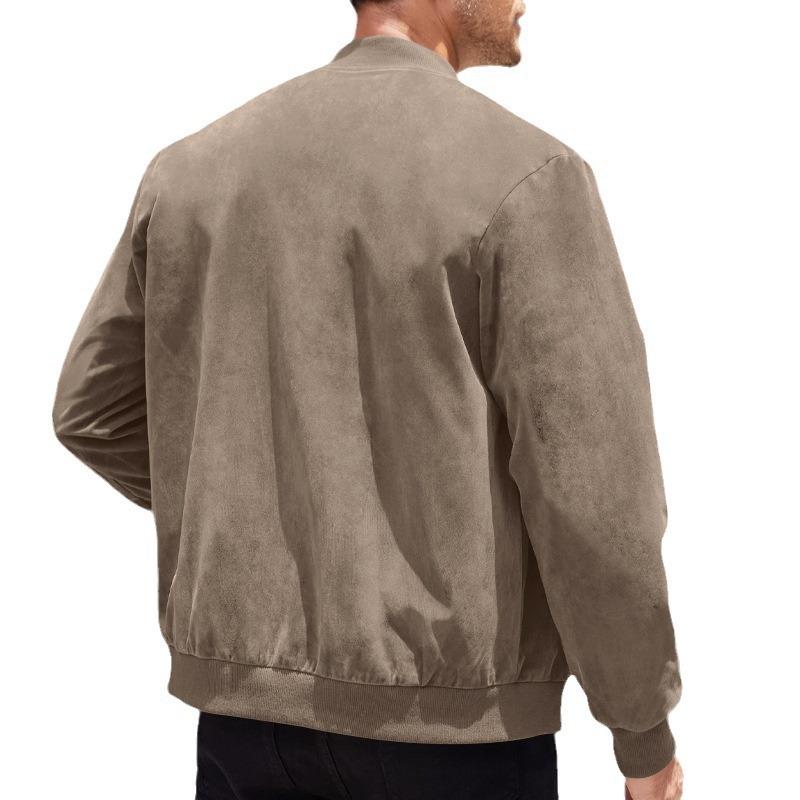 R&B | Leichte Übergangsjacke für Männer im Wildleder-Look mit Stehkragen