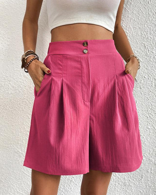 R&B - Hoch taillierte Damen Shorts mit weitem Schnitt