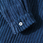 R&B | Stilvolles Dunkelblaues Lässiges Corduroy Herbst Overshirt für Männer
