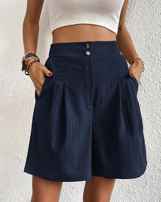 R&B - Hoch taillierte Damen Shorts mit weitem Schnitt