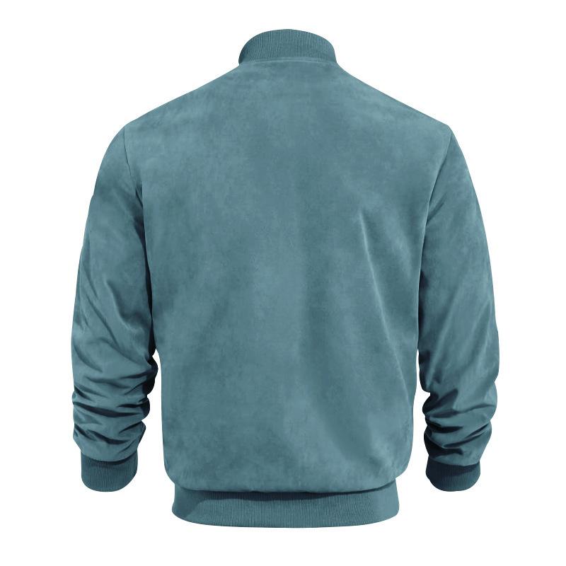 R&B | Leichte Übergangsjacke für Männer im Wildleder-Look mit Stehkragen