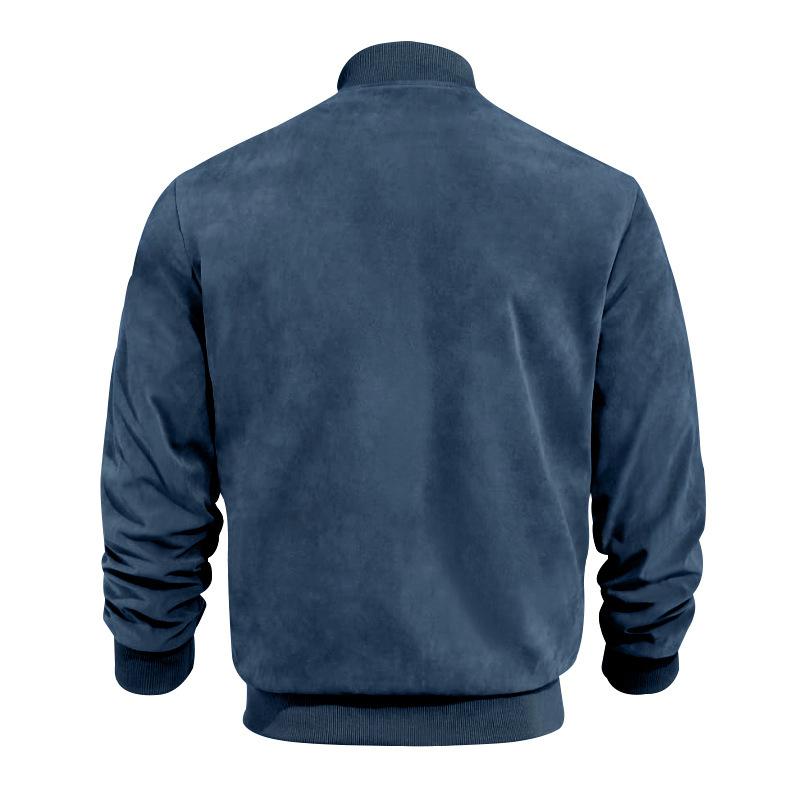 R&B | Leichte Übergangsjacke für Männer im Wildleder-Look mit Stehkragen